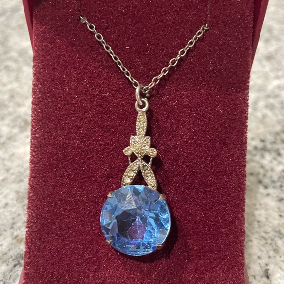 Antique | Statement | Necklace | England | Blue Glass | Art Nouveau | Unmarked - Picture 5 of 10